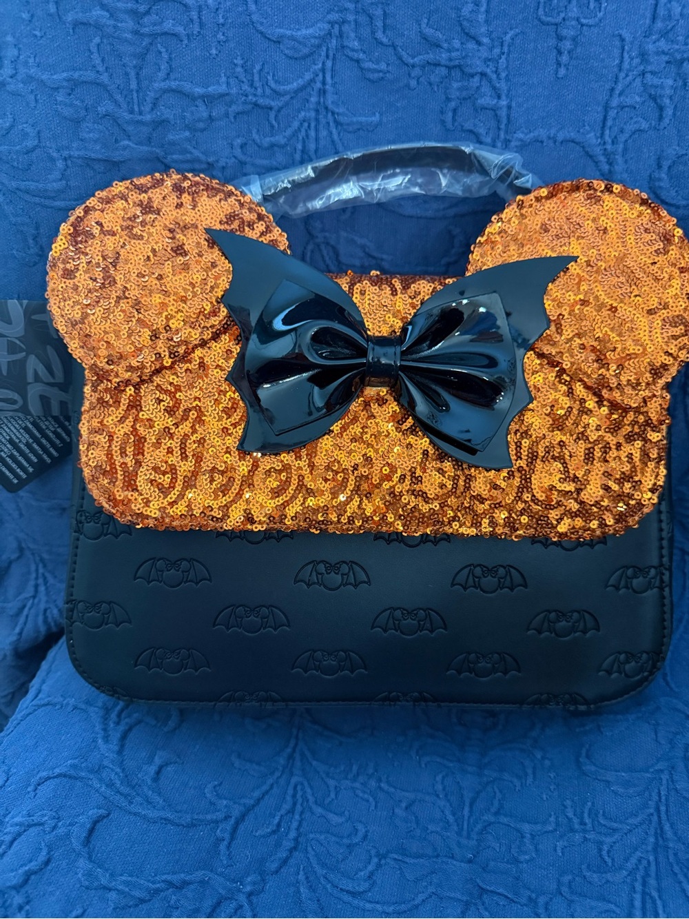 LOUNGEFLY Disney Kids Sequin Ear Bag and Wallet Set - Orange & Black - Picture 2 of 8